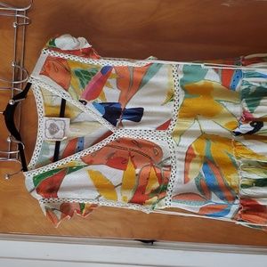 WOMENS MULTI COLORED MINI SUMMER DRESS